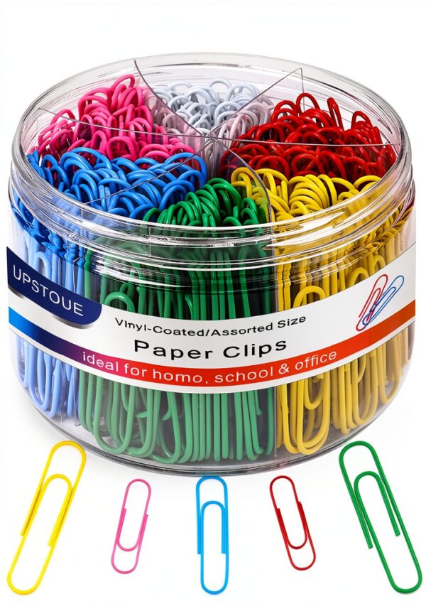 Vinaco Paper Clips Colorful Rust Resistant Office Supplies-0