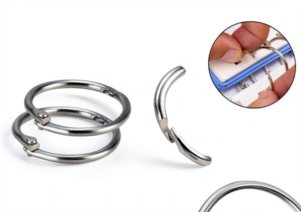 Decymis 1 Inch Silver Book Rings Nickel Plated Steel 50 Pack-4