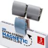 PLUS Magnetic Clips Stainless Steel Rubber Backing Office-5