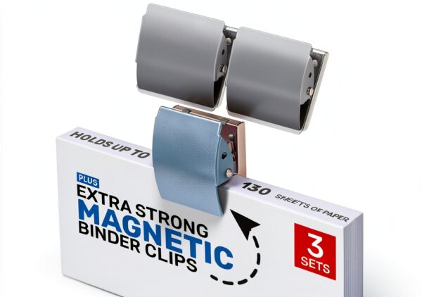 PLUS Magnetic Clips Stainless Steel Rubber Backing Office-5