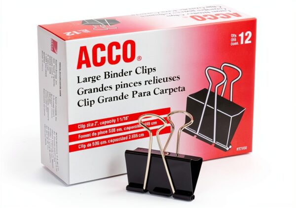 ACCO Brands Binder Clips Black Steel Office Organization-0