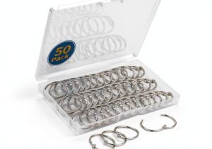 Decymis 1 Inch Silver Book Rings Nickel Plated Steel 50 Pack-0