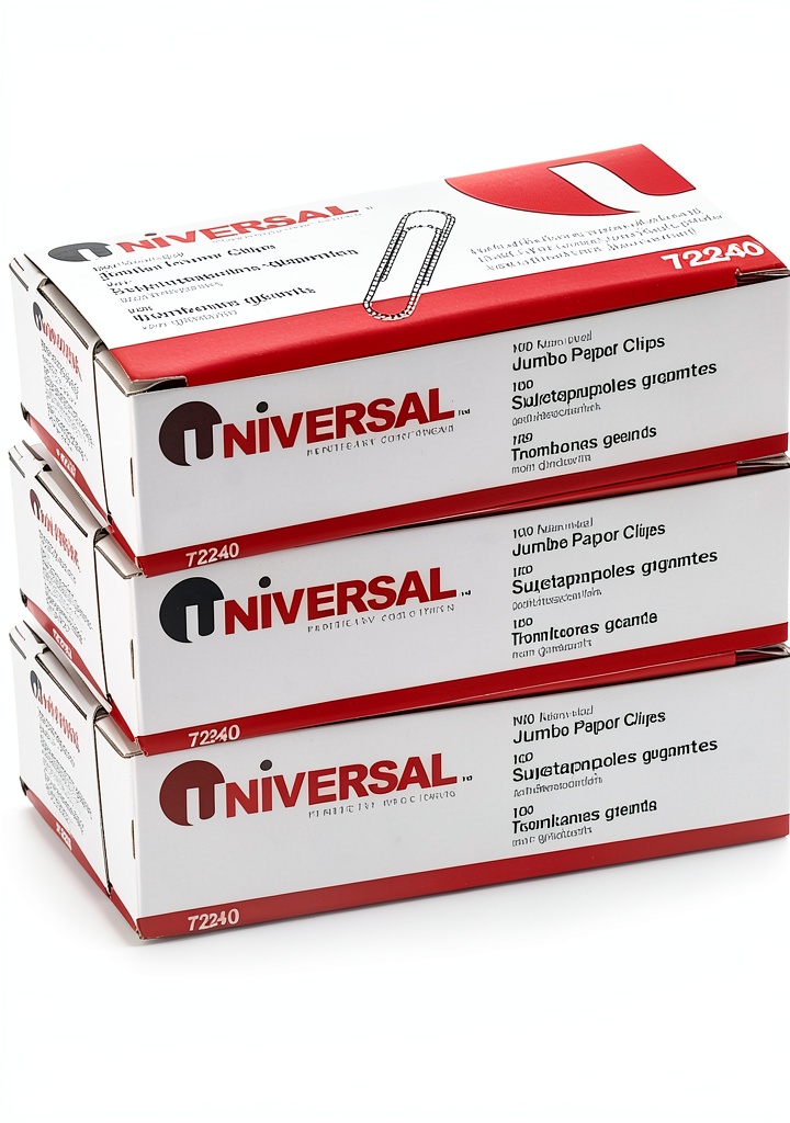 Installing Universal Silver Binder Clips Metal Office Supplies 300 Pack on a wooden desk