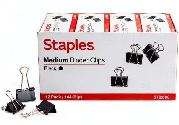 Staples Steel Binder Clips Metal Organize Paperwork Office-0