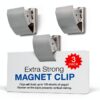 PLUS Magnetic Clips Stainless Steel Rubber Backing Office-0