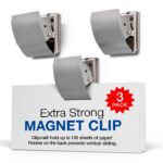 PLUS Magnetic Clips Stainless Steel Rubber Backing Office-0
