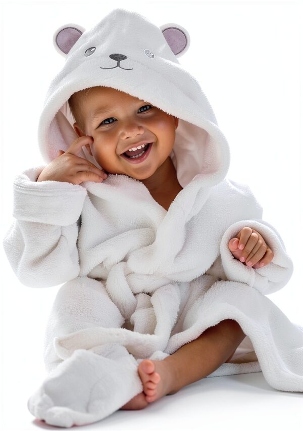 HIPHOP PANDA Baby Boys Robe Ultra Thick Absorbent White-0