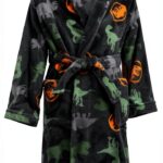 Toddler Boys Plush Bathrobe Soft Polyester Cozy After Bath-0