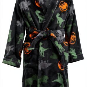 Toddler Boys Plush Bathrobe Soft Polyester Cozy After Bath-0