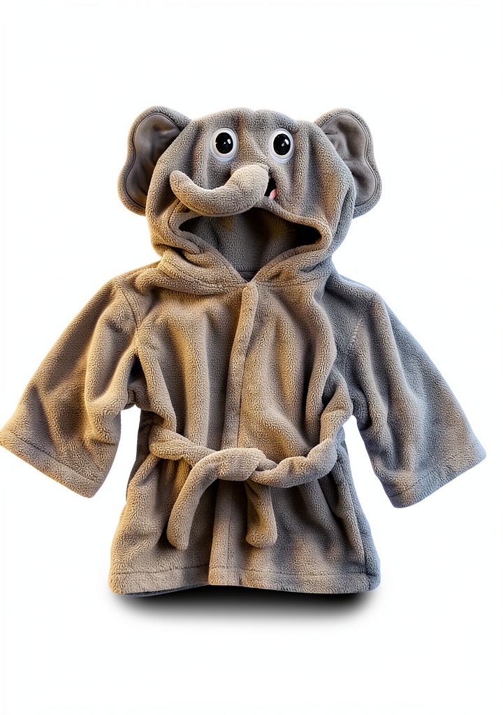 Renxian baby plush robe set with animal face designs on a soft background