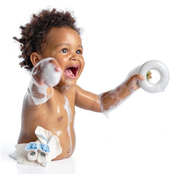 Spasilk Baby Boys Hooded Terry Robe Gingham Trim-4