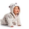 HIPHOP PANDA Baby Boys Robe Ultra Thick Absorbent White-1
