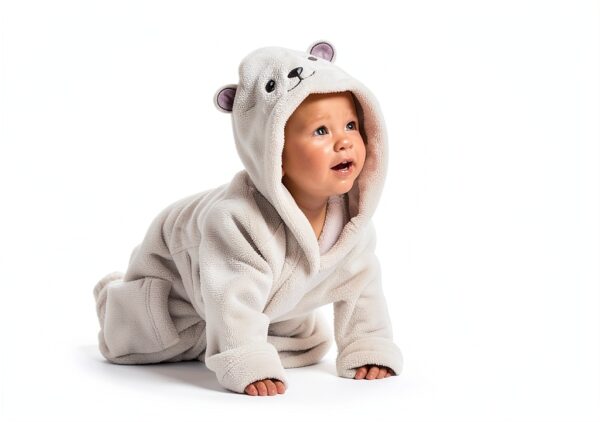 HIPHOP PANDA Baby Boys Robe Ultra Thick Absorbent White-1