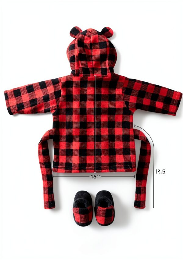 GNXD41 Baby Robe Set Unisex Plush Hooded Towel Slippers-4