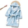Generic Kids Robe Flannel Hooded Blue Light Blue Sizes-1