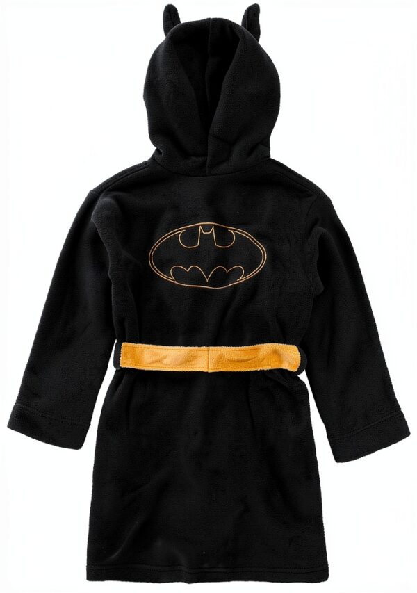 Komar Kids Robe Black Yellow Tie Closure Machine Wash-3