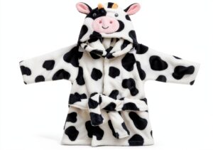 Harry J Rashti Cow Embroidered Plush Robe for Babies-0