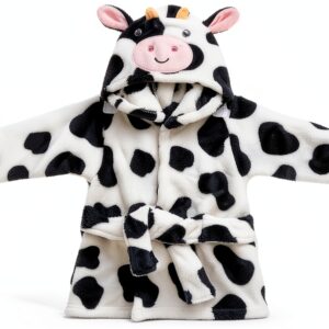 Harry J Rashti Cow Embroidered Plush Robe for Babies-0