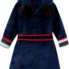 Unisex Baby Flannel Robe Hooded Ears Machine Washable Blue-1