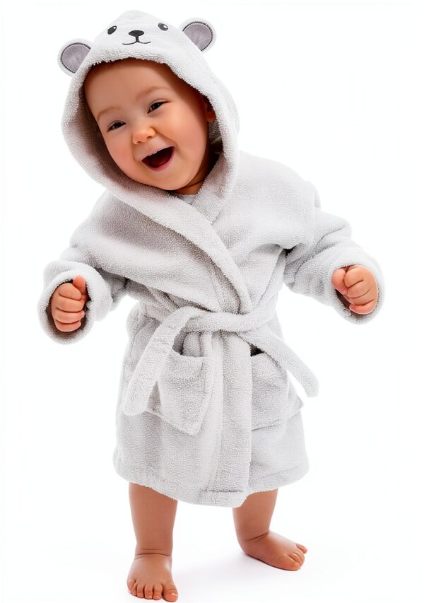 HIPHOP PANDA Baby Boys Robe Ultra Thick Absorbent White-5