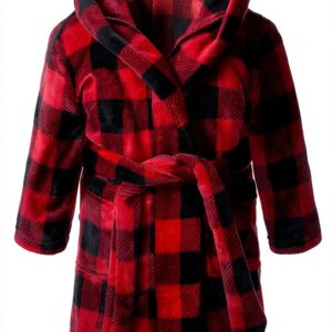 Generic Kids Flannel Robe Cartoon Hooded All Seasons-0