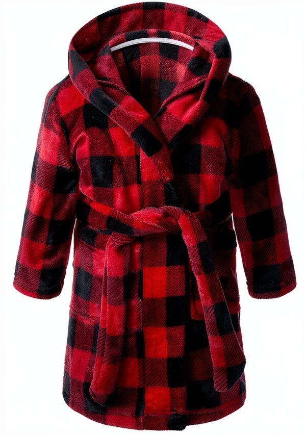 Generic Kids Flannel Robe Cartoon Hooded All Seasons-0