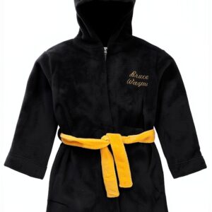 Komar Kids Robe Black Yellow Tie Closure Machine Wash-0