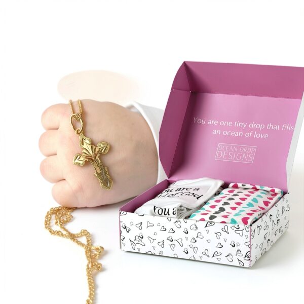 Ocean Drops Cotton Knotted Baby Gown Set Unisex Newborn-3