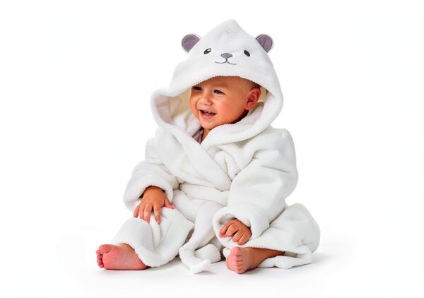 HIPHOP PANDA Baby Boys Robe Ultra Thick Absorbent White-4