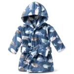 Baby Hooded Bath Robe Polyester Soft Unisex Infant Robe-0