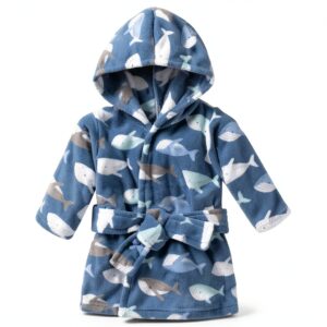 Baby Hooded Bath Robe Polyester Soft Unisex Infant Robe-0