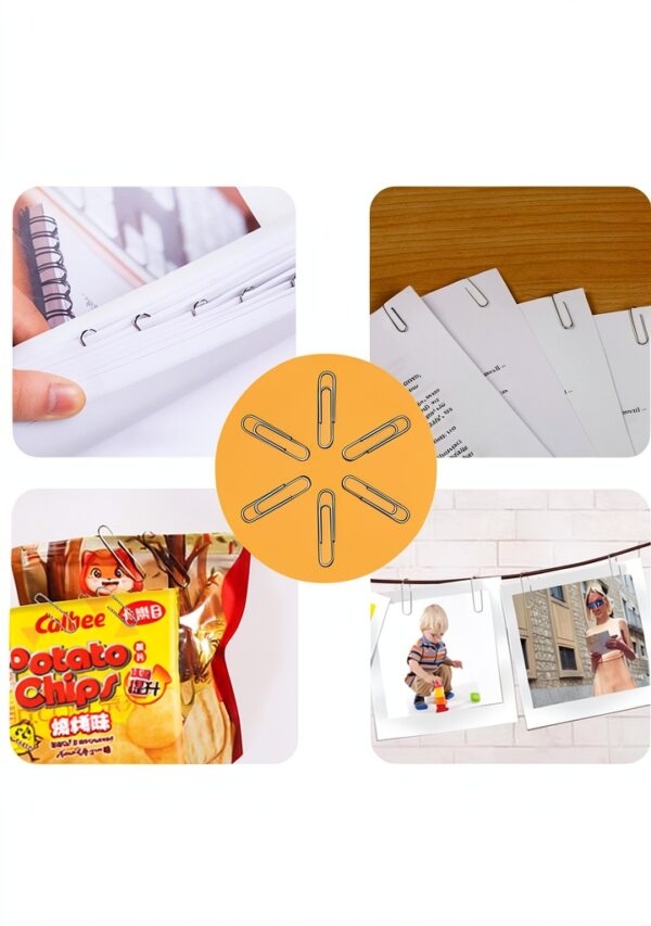 Aksiko Paper Clips Steel Nickel Coated Office School Home-5