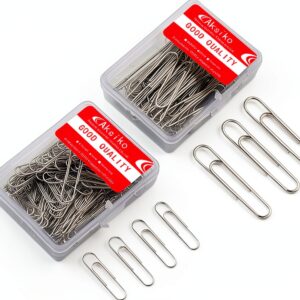 Aksiko Paper Clips Steel Nickel Coated Office School Home-0