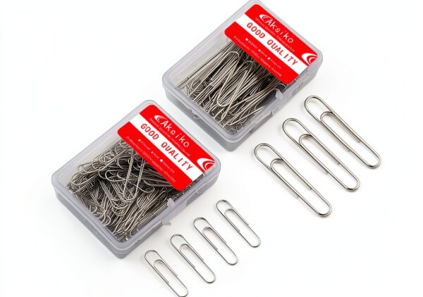 Aksiko Paper Clips Steel Nickel Coated Office School Home-0