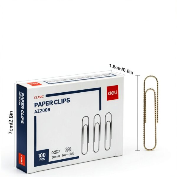 Deli Non Skid Jumbo Paper Clips Rustproof Office Supplies-1