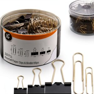 Luxurecourt Paper Clips Binder Clips Metal Silver Assorted-0