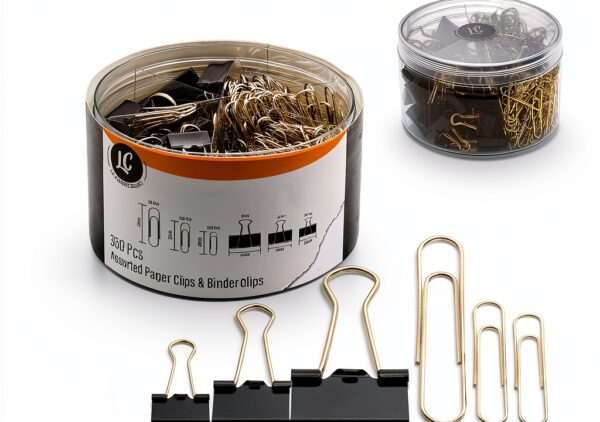 Luxurecourt Paper Clips Binder Clips Metal Silver Assorted-0