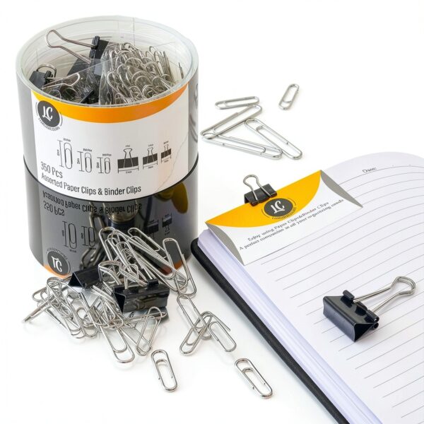 Luxurecourt Paper Clips Binder Clips Metal Silver Assorted-2